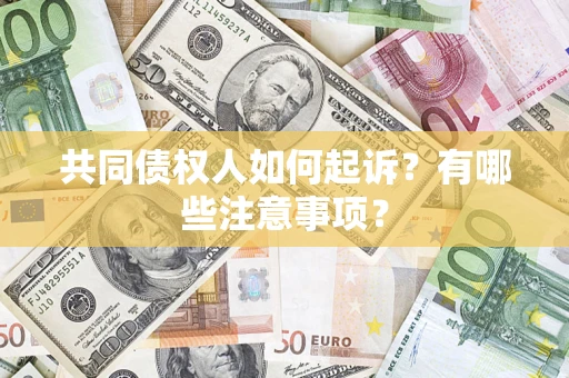 武汉共同债权人如何起诉？有哪些注意事项？